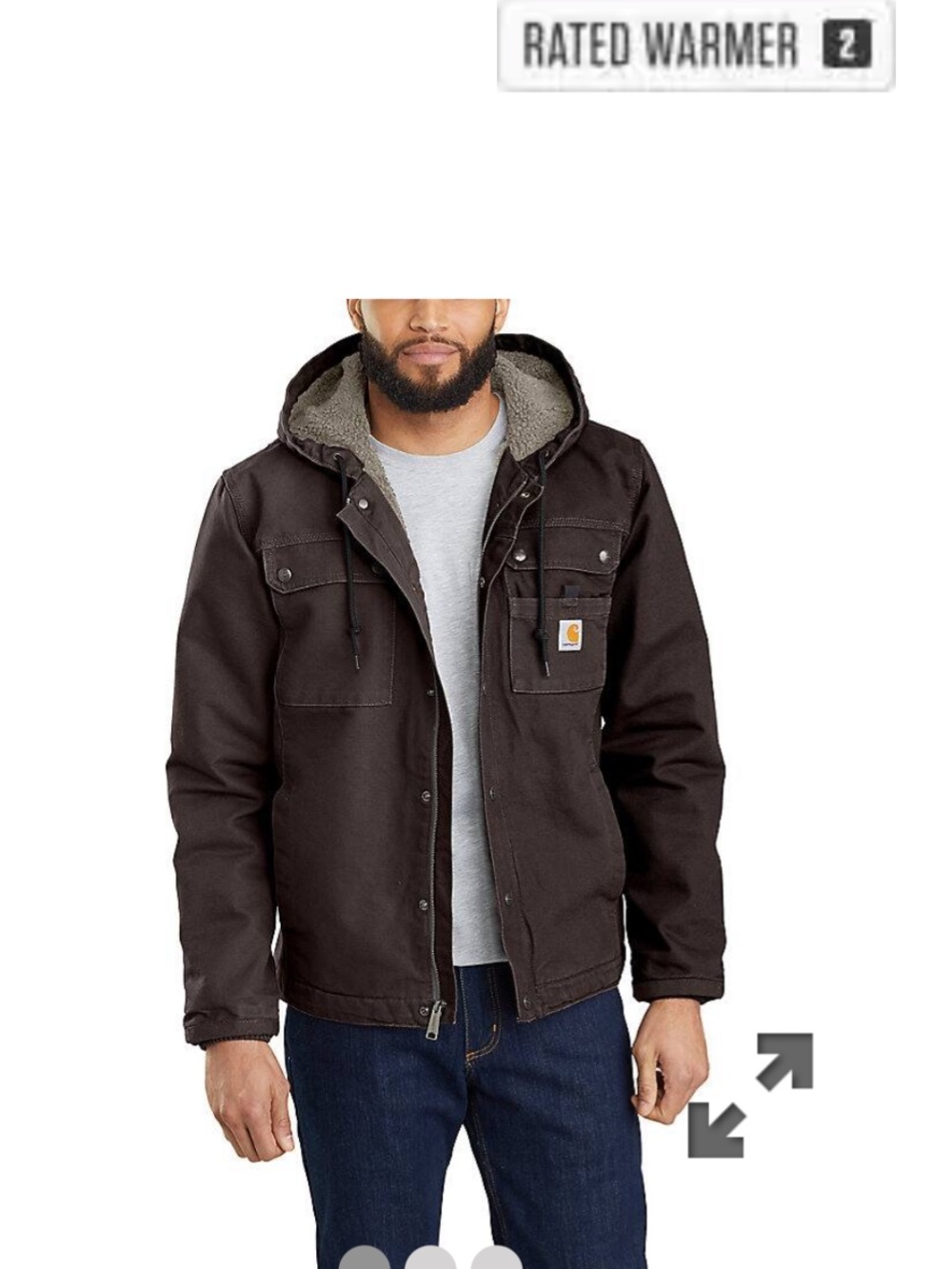 EUC Carhartt Men’s Sherpa Lined Utility Jacket Dark Brown, Men’s Size Medium